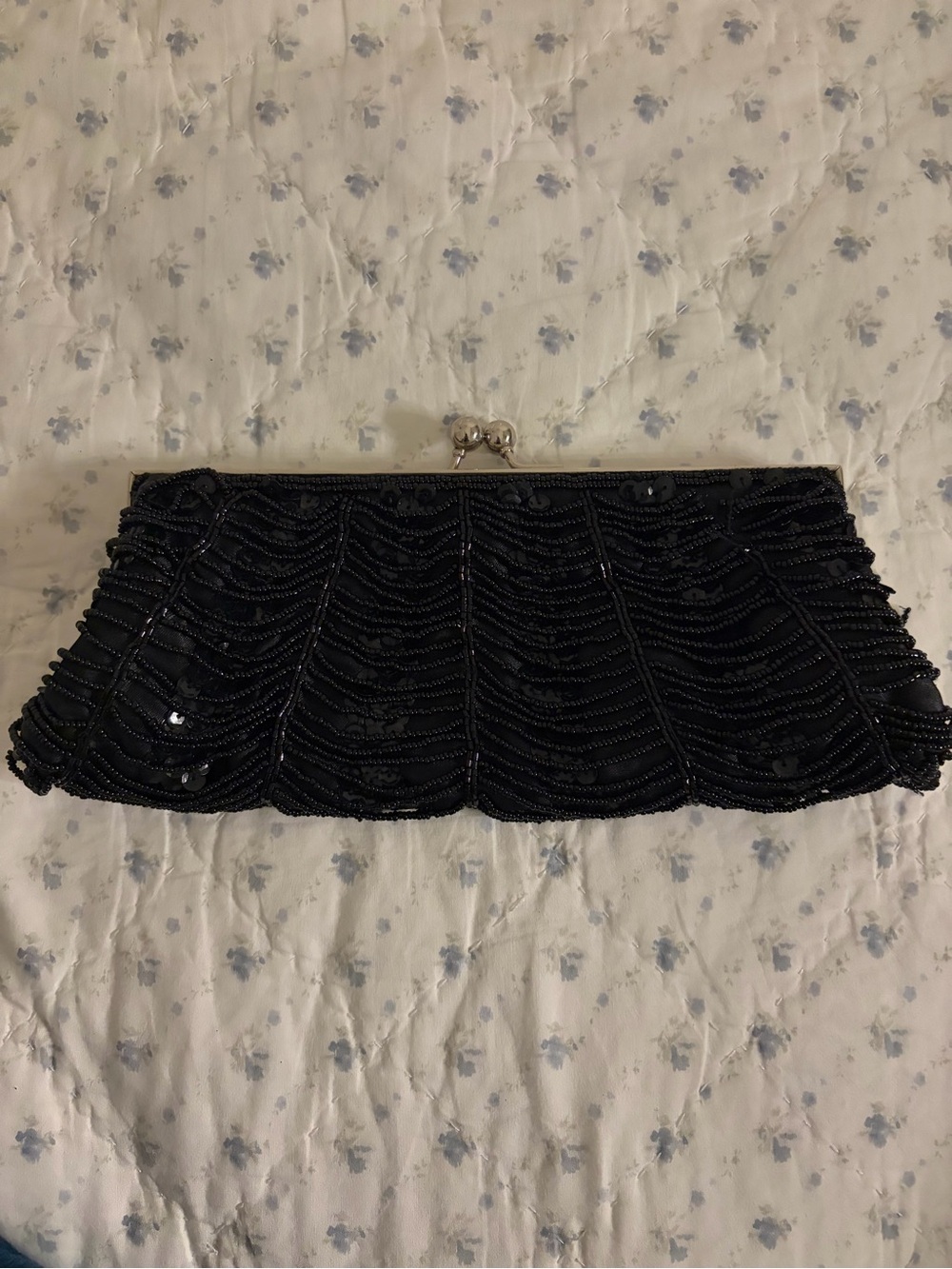 Black Beaded Evening Clutch